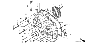 VTR250 Крышка картера правая
