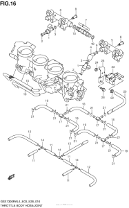 GSX1300R (ABS) Throttle Body Hose / joint (Gsx1300Ral4 E33)