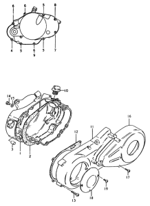TS50 Crankcase cover ass`y  (v