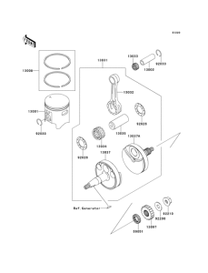 KX100 Коленвал и поршни