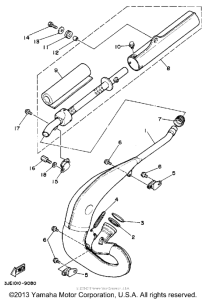 YZ250W Выхлопная система