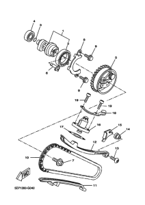 WR125X Распределительный вал & chain