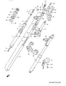 GN125 Вилка передней оси