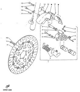TDR125R Front brake. caliper