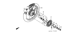 NX125 Rear wheel complete assy