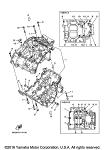 YZFR3GL Картер двигателя