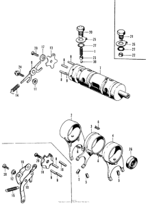  Gearshift fork + drum