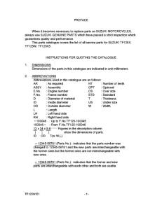 TF125 Catalog preface