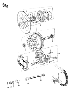  Rear hub / brake / chain