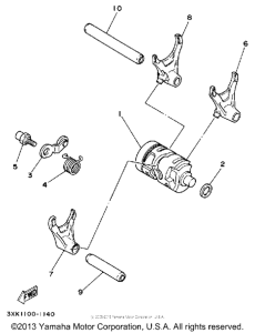 WR250Z Shift cam - fork