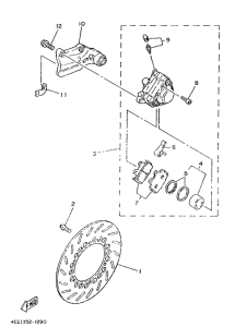RD350LC Задний суппорт