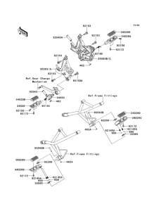 KLE650 Подножки