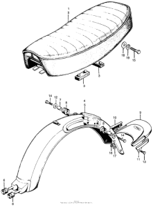 CL100 Seat + rear fender
