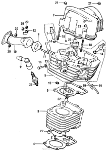 XR75 Цилиндр и головка цилиндра