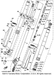 WR250Z Передняя вилка