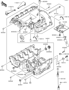 ZX400 Картер двигателя