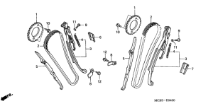 XL650V Цепь грм / натяжное устройство