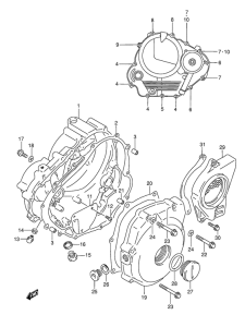DR350 Crankcase cover ass`y  (v