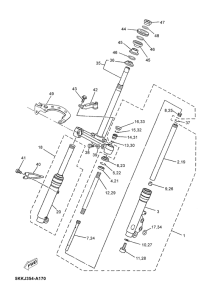 YN100 Передняя вилка