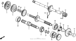 CT110 Transmission + kick starter spindle 81-86