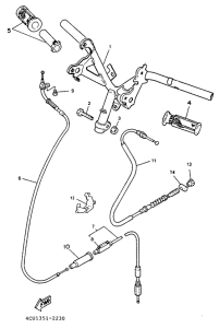 YE50 Steering handle. cable