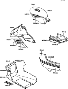 EX500 Decal(blue / white)(ex500-b2)