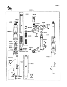 KL250 Передняя вилка