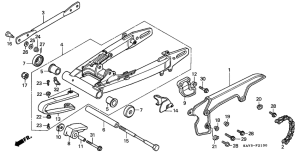 NX125 Rear fork / chain case