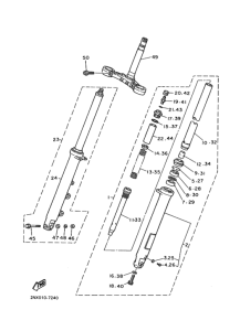 SRX400 Front fork assy(ur silv