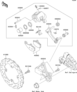 EX650 Задний тормоз