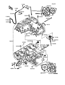 ZX400 Картер двигателя