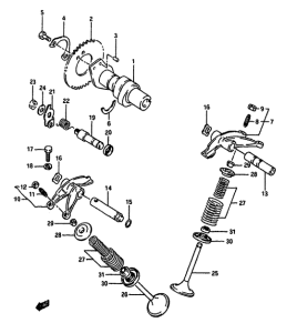 DR650 Распред вал-клапана