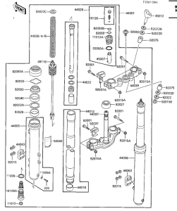 KX500 Вилка передней оси