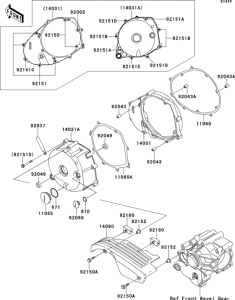  Левая крышка двигателя