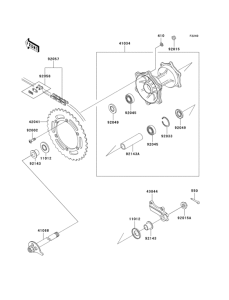 KDX125 Задняя ступица колеса