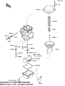 EX250 Детали карбюратора