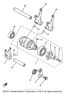 YZ125H Shift cam - fork