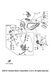 TW200E Топливный бак