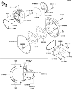 EJ650 Крышки двигателя правые