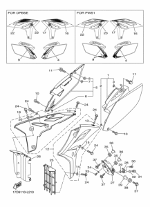 YZ250F Side cover & oil tank