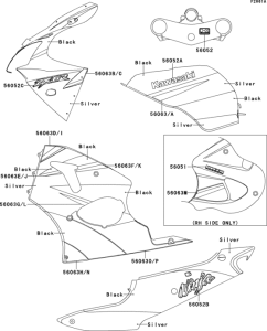 ZX600 Decals(silver / black)(zx600-j1p)