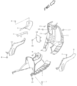 UX50 Щиток облицовочный задний