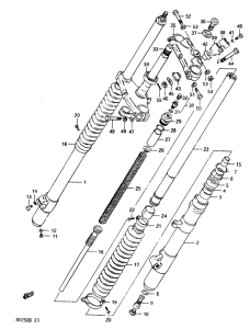 RM250 Передняя вилка model