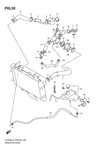 DL650 (ABS) Радиатор hose