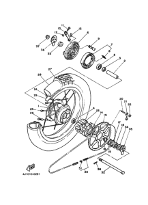 SR250 Заднее колесо в сборе
