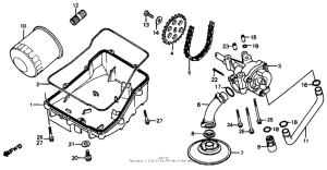 VF700C Oil filter + oil pan + oil pump