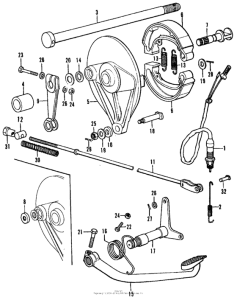 CB350 Rear brake pedal + panel