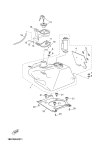 YP125R Топливный бак