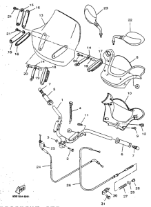 YP125 Steering handle. cable