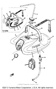YZ125B Топливный бак